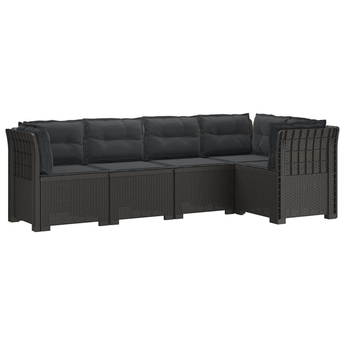 Sofa de grădină cu 5 locuri cu perne aspect rattan PP WALTI