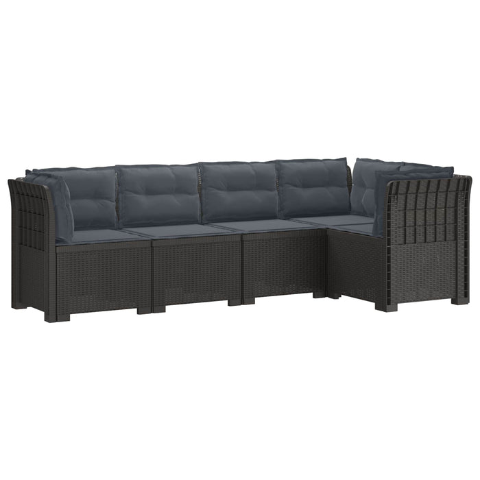 Sofa de grădină cu 5 locuri cu perne aspect rattan PP WALTI