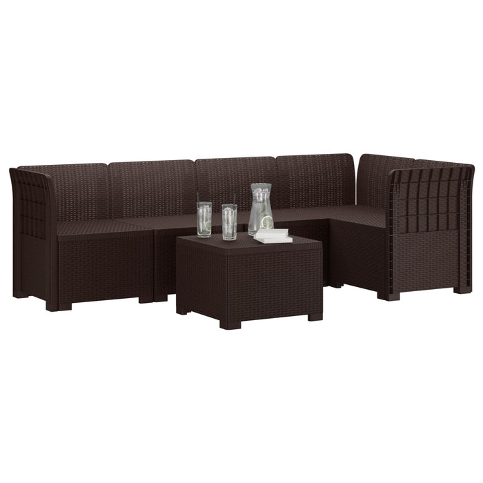 Sofa de grădină cu 5 locuri aspect rattan PP Maro WALTI