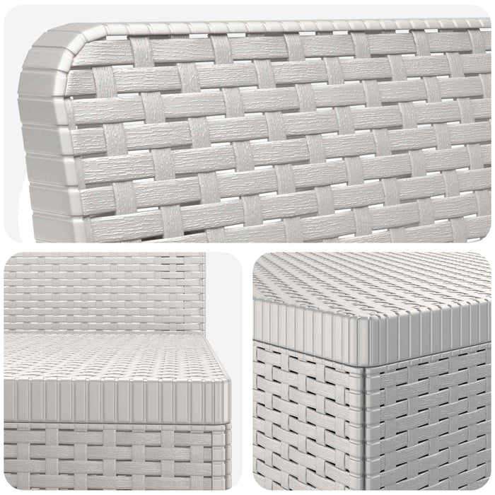 Sofa de grădină cu 5 locuri aspect rattan PP Alb WALTI