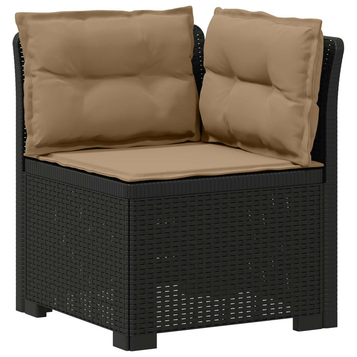 Sofa de grădină cu 5 locuri cu perne aspect rattan PP Antracit WALTI