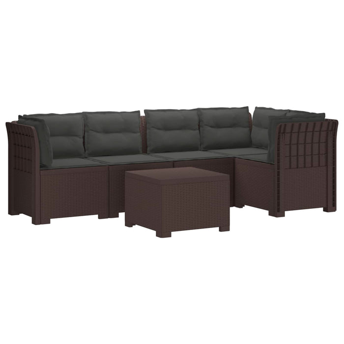 Sofa de grădină cu 5 locuri cu perne aspect rattan PP Maro WALTI
