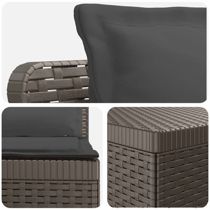 Sofa de grădină cu 5 locuri cu perne aspect rattan PP WALTI