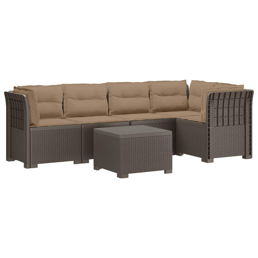 Sofa de grădină cu 5 locuri cu perne aspect rattan PP - WALTI WALTI