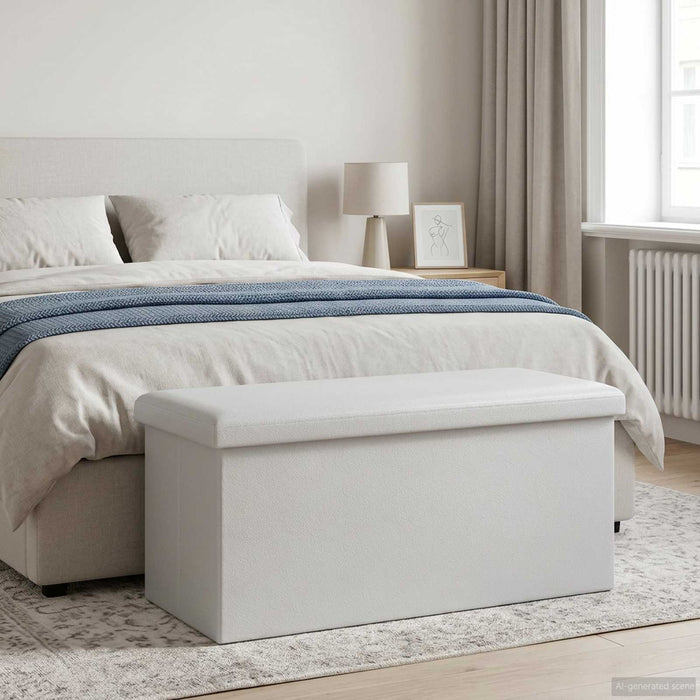 Bancă de depozitare pliabilă Alb 180 kg 80 L 77 x 38 x 38 cm WALTI