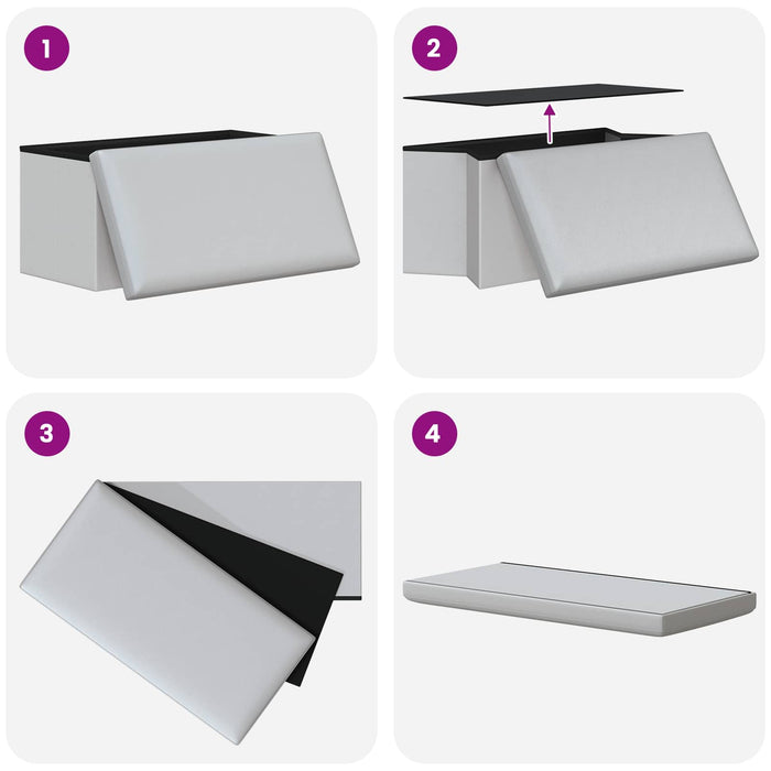 Bancă de depozitare pliabilă Alb 180 kg 80 L 77 x 38 x 38 cm WALTI