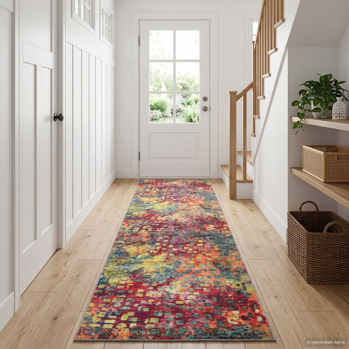 Covor Runner LESAKA colorat 100 x 400 cm Catifea diamant WALTI
