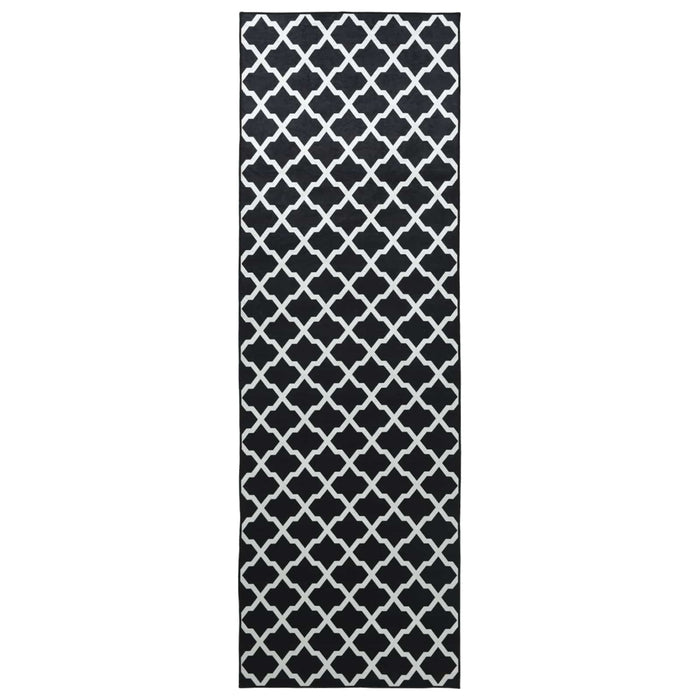 Covor Runner LESAKA Negru și alb 50 x 400 cm Catifea diamant WALTI