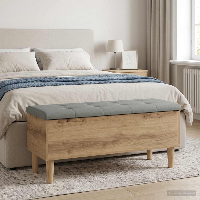 Bancă de depozitare cu perne Stejar Artizanal 102 x 42 x 46 cm - WALTI WALTI