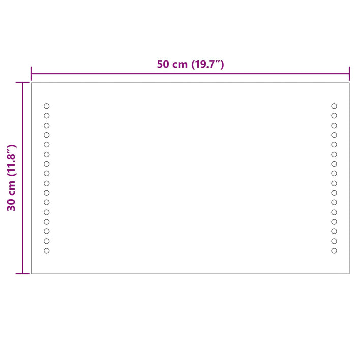 Oglindă de baie cu LED Transparent 50 x 30 cm sticlă securizată WALTI