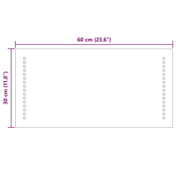 Oglindă de baie cu LED Transparent 60 x 30 cm sticlă securizată WALTI