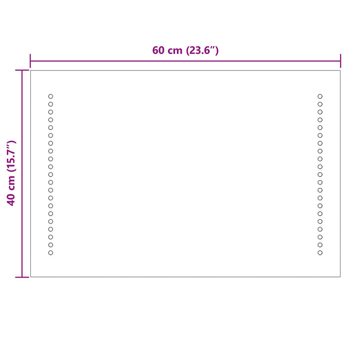 Oglindă de baie cu LED Transparent 60 x 40 cm sticlă securizată WALTI