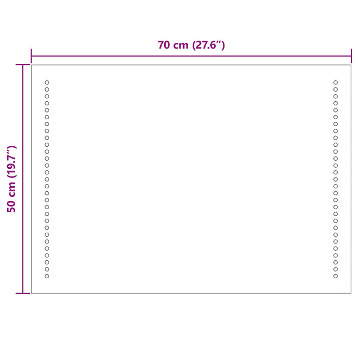 Oglindă de baie cu LED Transparent 70 x 50 cm sticlă securizată WALTI
