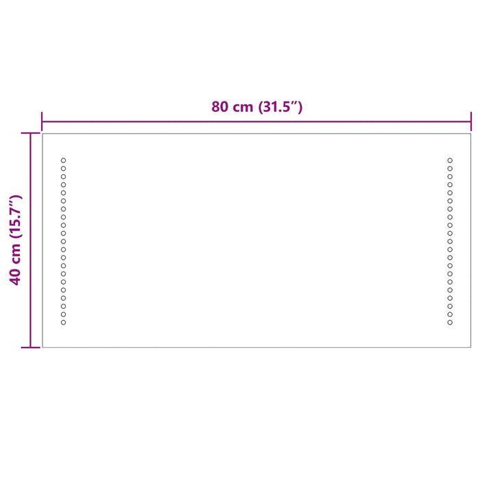 Oglindă de baie cu LED Transparent 80 x 40 cm sticlă securizată WALTI