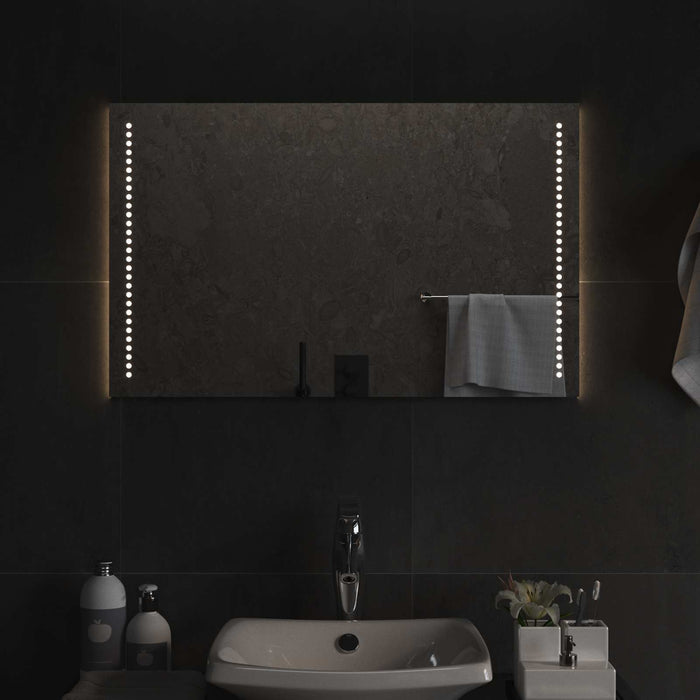 Oglindă de baie cu LED Transparent 80 x 50 cm sticlă securizată WALTI