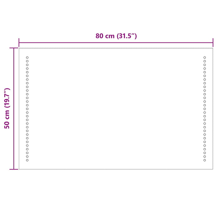 Oglindă de baie cu LED Transparent 80 x 50 cm sticlă securizată WALTI