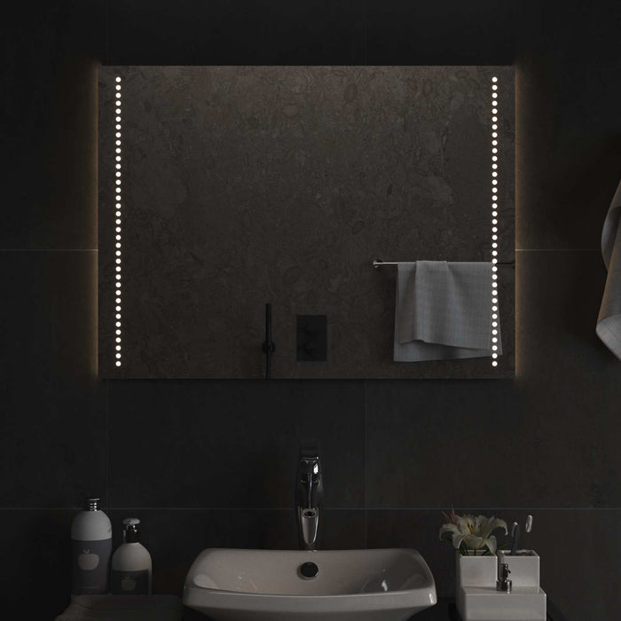 Oglindă de baie cu LED Transparent 80 x 60 cm sticlă securizată WALTI