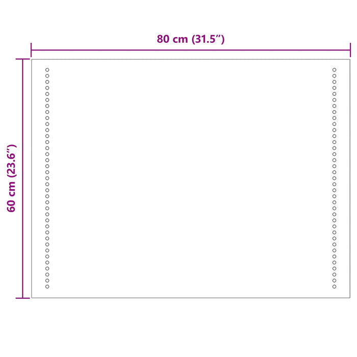 Oglindă de baie cu LED Transparent 80 x 60 cm sticlă securizată WALTI