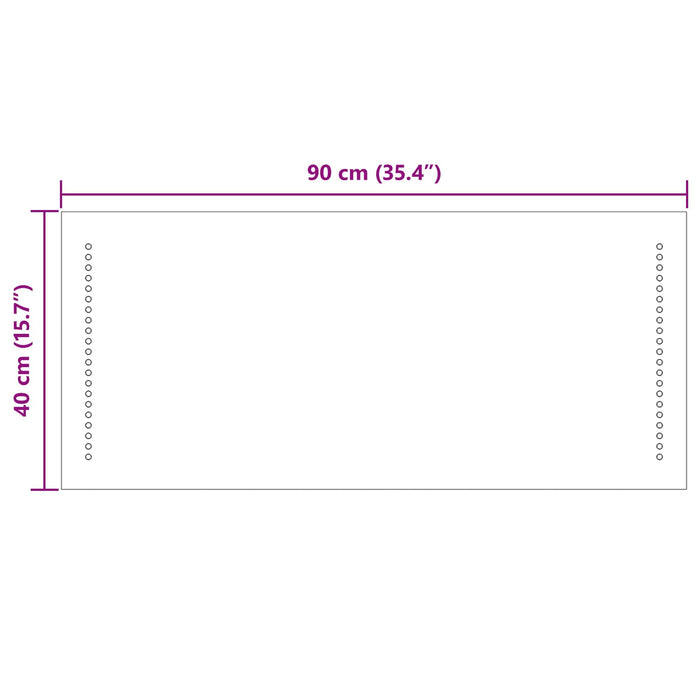 Oglindă de baie cu LED Transparent 90 x 40 cm sticlă securizată - WALTI WALTI
