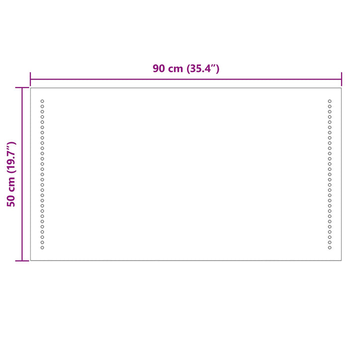 Oglindă de baie cu LED Transparent 90 x 50 cm sticlă securizată - WALTI WALTI