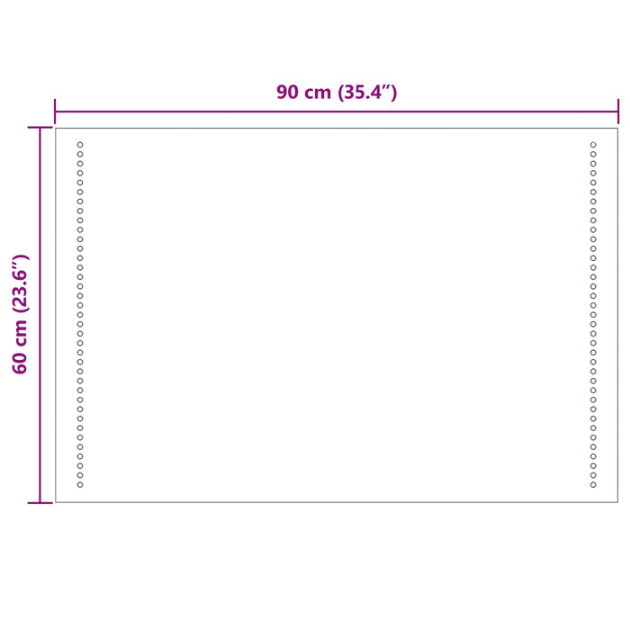 Oglindă de baie cu LED Transparent 90 x 60 cm sticlă securizată - WALTI WALTI