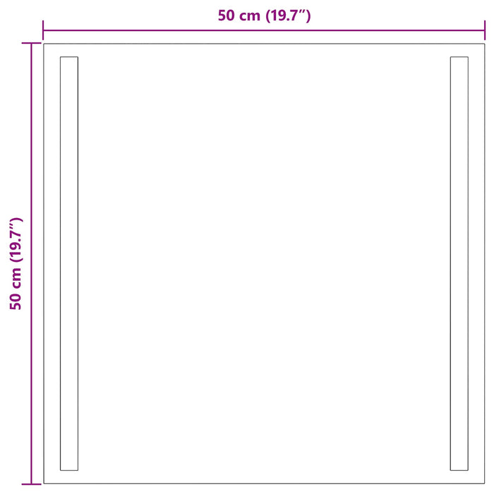 Oglindă de baie cu LED Transparent 50 x 50 cm sticlă securizată WALTI