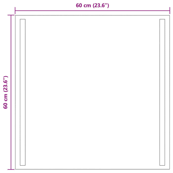 Oglindă de baie cu LED Transparent 60 x 60 cm sticlă securizată WALTI