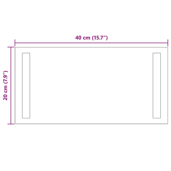Oglindă de baie cu LED Transparent 40 x 20 cm sticlă securizată - WALTI WALTI