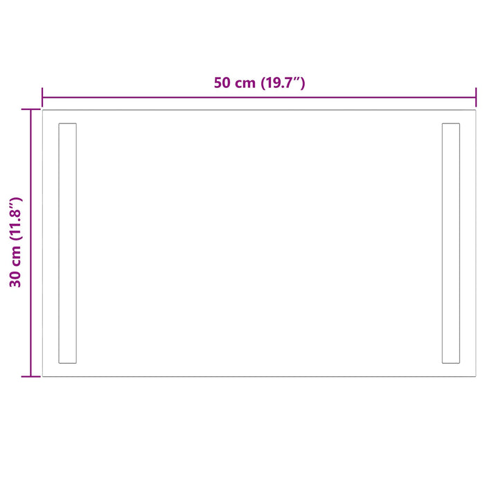 Oglindă de baie cu LED Transparent 50 x 30 cm sticlă securizată WALTI