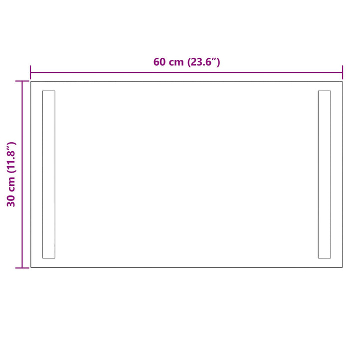 Oglindă de baie cu LED Transparent 60 x 30 cm sticlă securizată WALTI