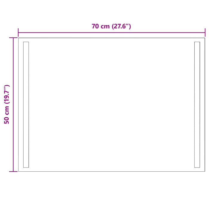 Oglindă de baie cu LED Transparent 70 x 50 cm sticlă securizată WALTI