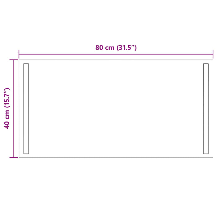 Oglindă de baie cu LED Transparent 80 x 40 cm sticlă securizată WALTI
