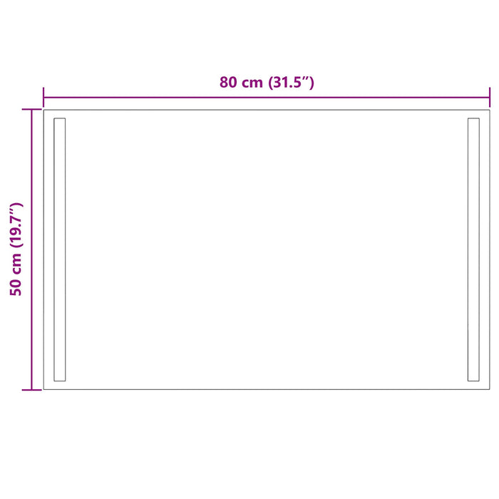 Oglindă de baie cu LED Transparent 80 x 50 cm sticlă securizată WALTI