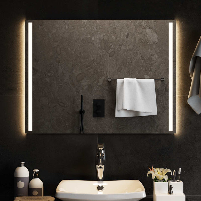 Oglindă de baie cu LED Transparent 80 x 60 cm sticlă securizată WALTI
