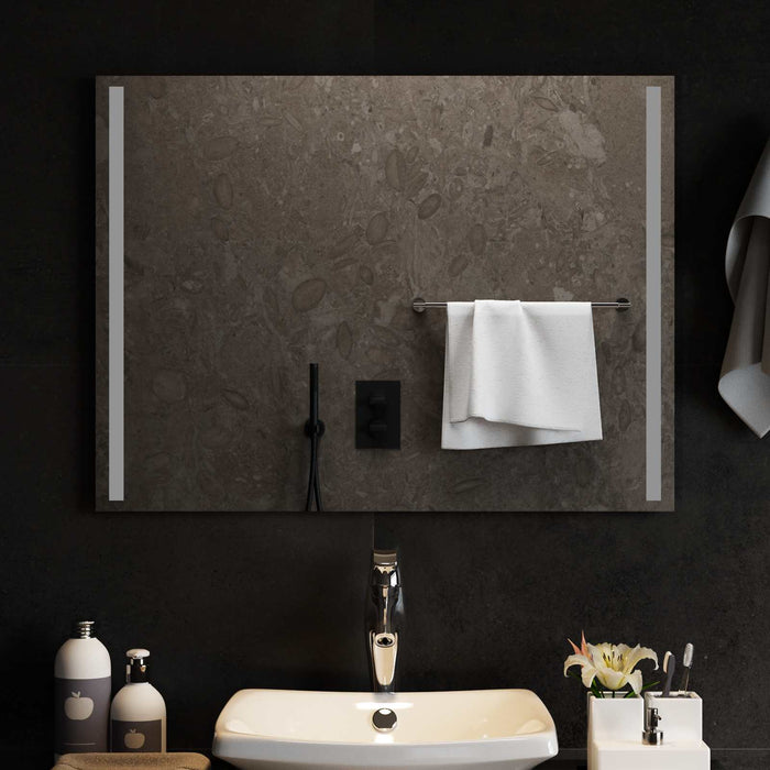 Oglindă de baie cu LED Transparent 80 x 60 cm sticlă securizată WALTI