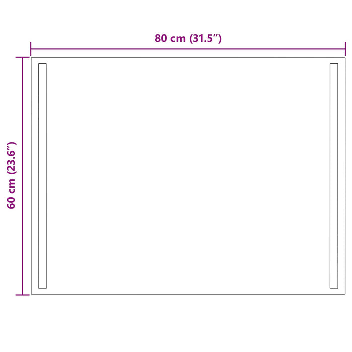 Oglindă de baie cu LED Transparent 80 x 60 cm sticlă securizată WALTI