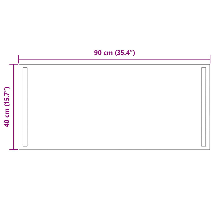 Oglindă de baie cu LED Transparent 90 x 40 cm sticlă securizată WALTI