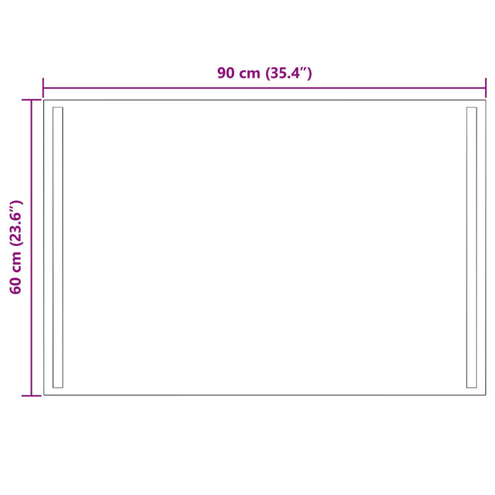 Oglindă de baie cu LED Transparent 90 x 60 cm sticlă securizată WALTI