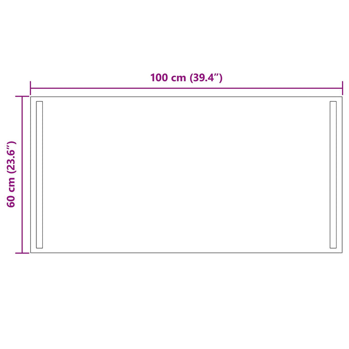 Oglindă de baie cu LED cu oglindă Transparent 100 x 60 cm WALTI