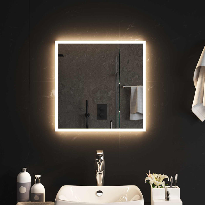 Oglindă de baie cu LED Transparent 50 x 50 cm sticlă securizată WALTI