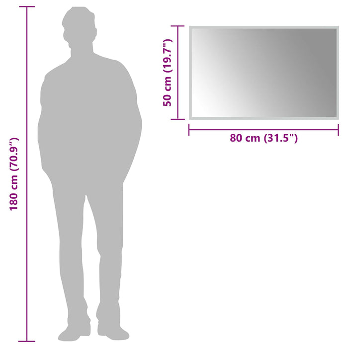 Oglindă de baie cu LED Transparent 80 x 50 cm sticlă securizată WALTI