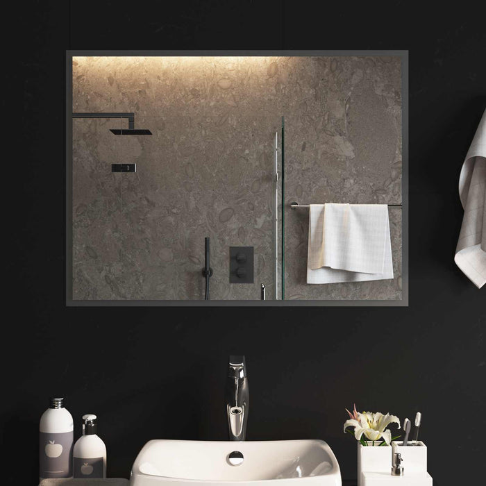 Oglindă de baie cu LED Transparent 80 x 60 cm sticlă securizată WALTI