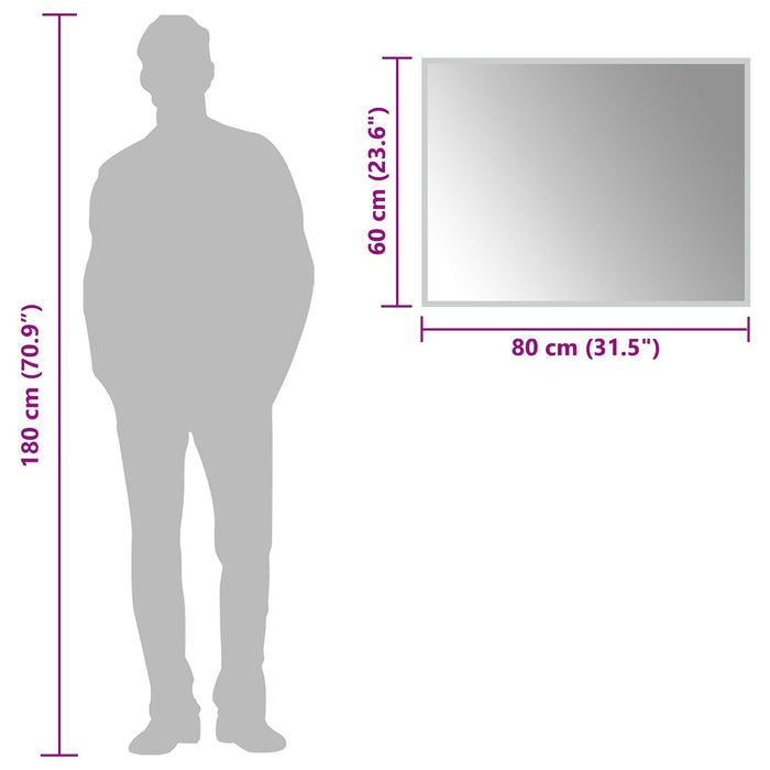 Oglindă de baie cu LED Transparent 80 x 60 cm sticlă securizată WALTI