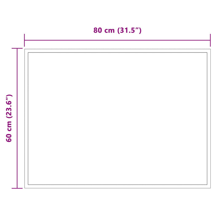 Oglindă de baie cu LED Transparent 80 x 60 cm sticlă securizată WALTI