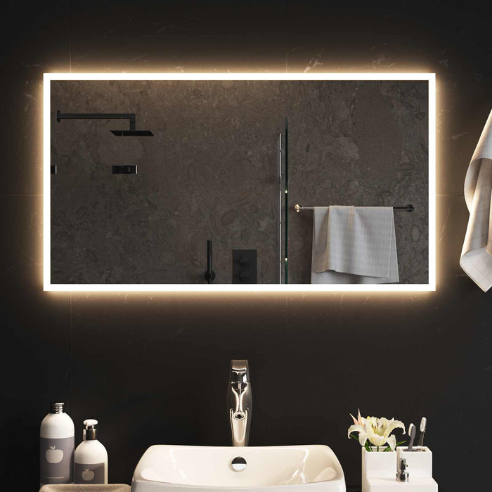 Oglindă de baie cu LED Transparent 90 x 50 cm sticlă securizată WALTI