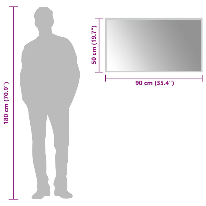 Oglindă de baie cu LED Transparent 90 x 50 cm sticlă securizată WALTI