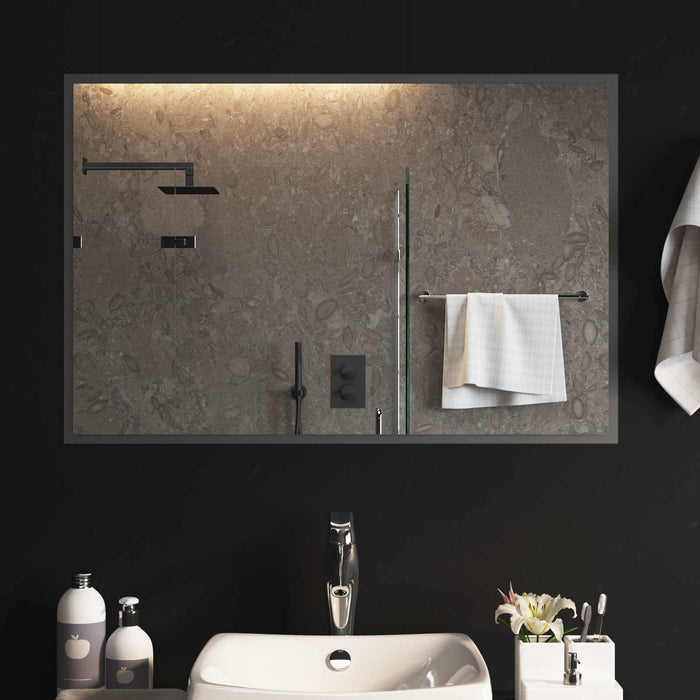 Oglindă de baie cu LED Transparent 90 x 60 cm sticlă securizată WALTI