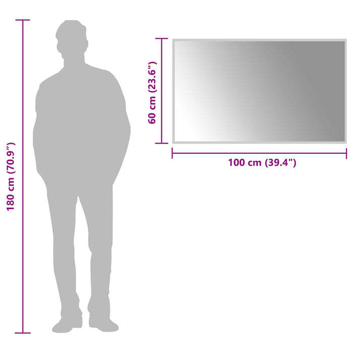 Oglindă de baie cu LED cu oglindă Transparent 100 x 60 cm WALTI