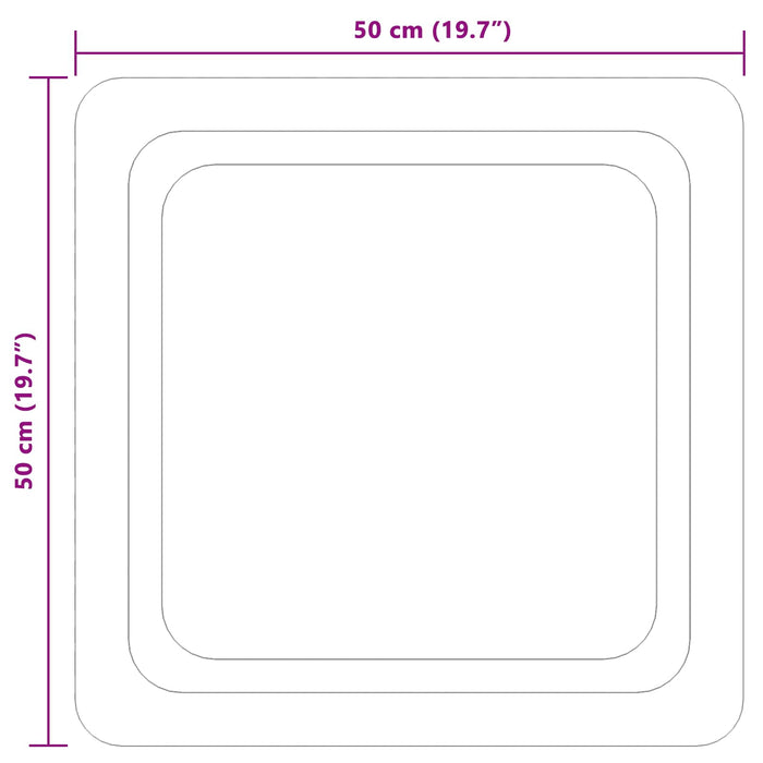 Oglindă de baie cu LED Transparent 50 x 50 cm sticlă securizată WALTI