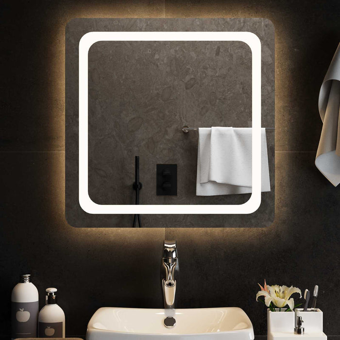 Oglindă de baie cu LED Transparent 60 x 60 cm sticlă securizată WALTI